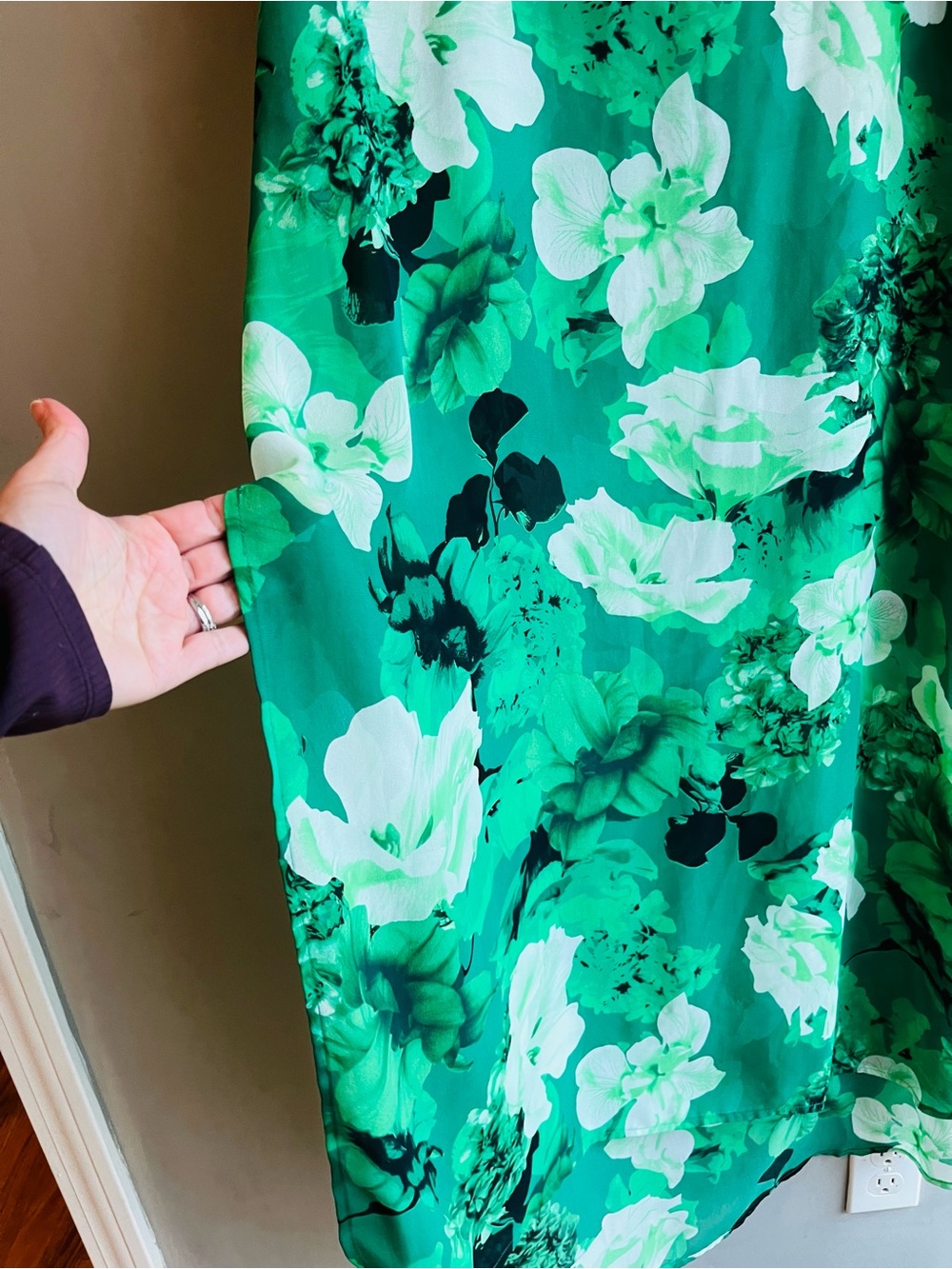 Vince Camuto Green & White Floral Midi Dress XL Beach Resortwear - Picture 6 of 11